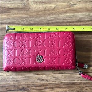 christian lacroix red zipper wallet